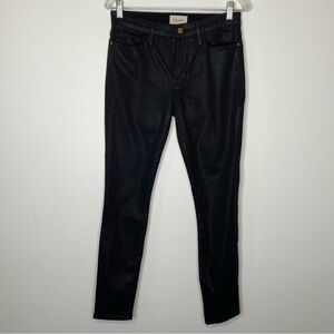 Frame Denim Black Coated Skinny Jean